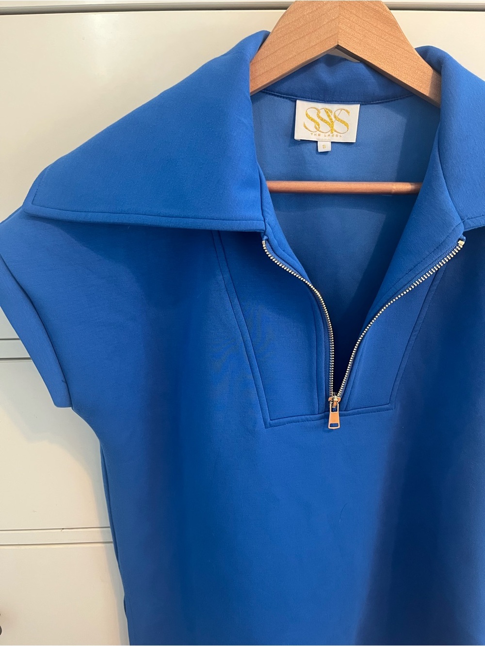 SSYS Royal Blue Half-Zip Short Sleeve Top - Picture 2 of 5